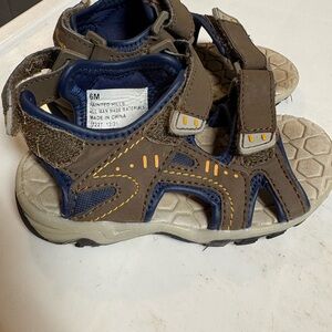 Toddler Brown and Blue Eddie Bauer Velcro Sandals